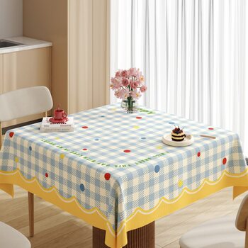 Minimalist Square Tablecloth Waterproof Oil-Proof Washable Heat-Resistant Pvc Square Dining Tablecloth Ins Style Home Coffee Table Cloth