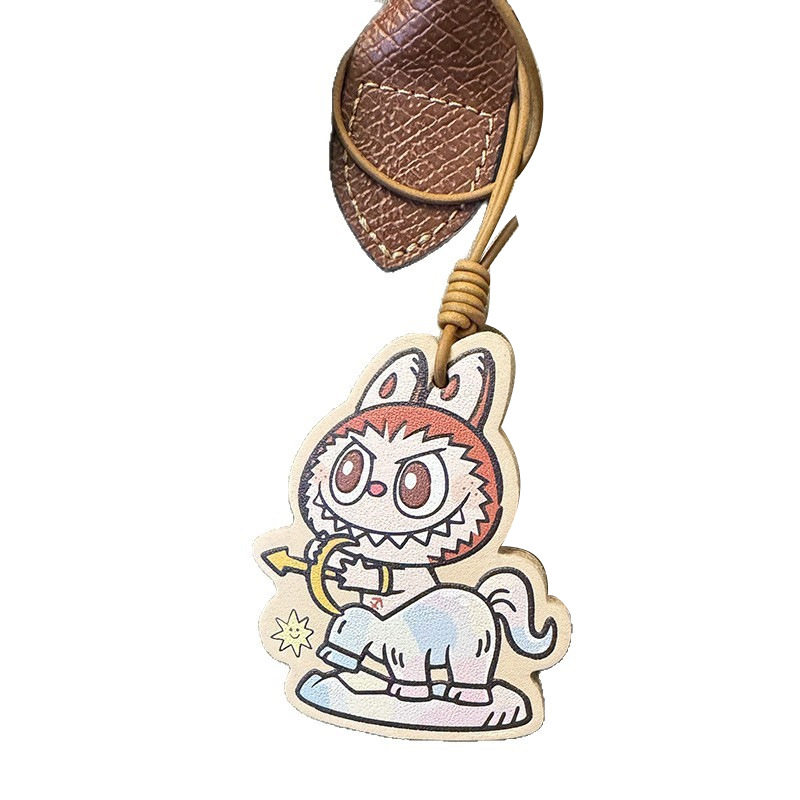 Cute Cartoon Pendants Vegetable Tanned Leather Thickened First Layer Genuine Leather Pendants Keychains Wholesale
