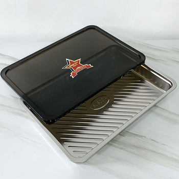 304 Stainless Steel Crisper Box, Household Dumpling Box, Special Tray Storage Box for Freezing, Wonton Refrigerator Quick-Freezing Box