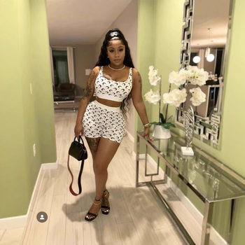 European and American Cross-Border 2025 Amazon New Sexy Slim Vest Shorts Set Fashionable Crescent Print Two-Piece Set