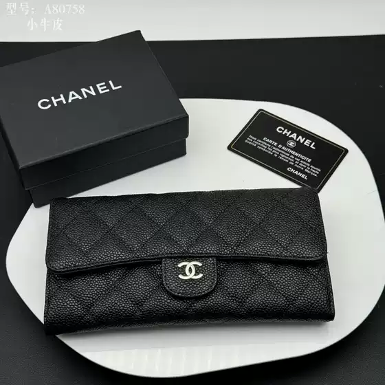 Cross-Border Genuine Leather Quilted Wallet, Card Holder, Passport Holder, Multifunctional Caviar Clutch Bag, Original High-Quality Wallet
