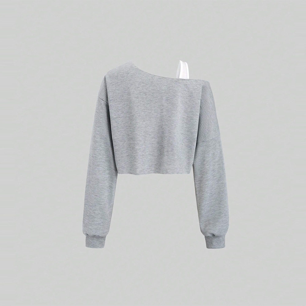 Womens Trendy Sports T Shirt Asymmetrical Neckline Long Sleeve Spring Summer Style Wholesale Available
