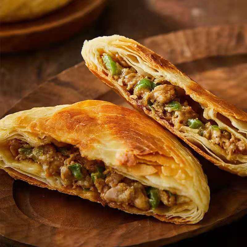 Missing Pork Cake Shaanxi Flavor Crispy Pie Home Instant Breakfast Semi-finished Products Pancake Pancake Bougamo