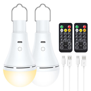 Cross-Border USB Rechargeable Touch Light Bulb 3 Color Temperature Adjustable Power Outage Emergency Light Outdoor Portable Camping Style Bulb Light