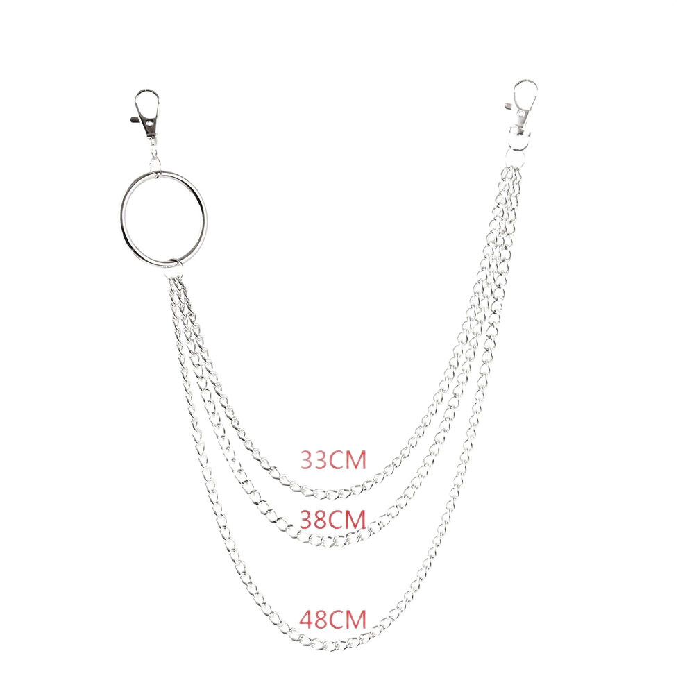 European and American Cross-Border Punk Style Double-Layer Metal Skull Pendant Pants Chain for Men and Women, Trendy and Cool Chain Waist Chain Hip-Hop Accessories