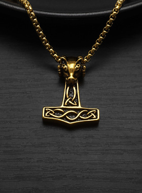 吊坠项链钢凯尔特结护身符羊头男