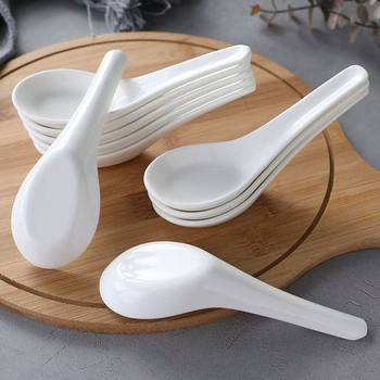 Jingdezhen Bone China Household Spoons and Chopsticks Porcelain Spoons Pure White Bone China Small Spoons Hotel Supplies Soup Spoons