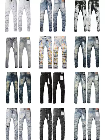 Foreign Trade Cross-Border Trendy Brand High Street Ripped Vintage Distressed Stretch Jeans Slim Fit Long Pants Collection