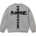 G50 # Back cross logo print pattern round neck pullover american style trendysweater dark gray