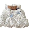 Class A Cute Super Soft Washable Cotton Four-piece Set Ins Style Skin-friendly Mix and Match Student Bed Sheet Three-piece Set Sleeping Naked Quilt Cover