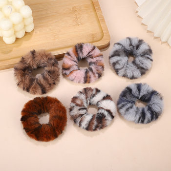 Autumn and Winter New Leopard Plush Hair Ring Super Soft Hair Ring All-match Headdress Girl's Ball Hair Accessories