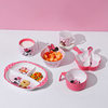 Minnie Children's Bowl Household Baby's Supplementary Bowl with Handle Food Grade Drop-resistant Single Handle Bowl Melamine Tableware Split Plate