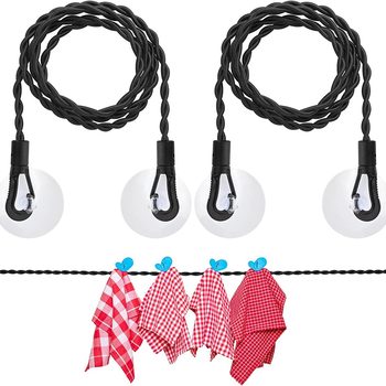 Elastic clothesline travel clothesline portable retractable with hook and suction cup camping clothesline