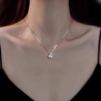 Titanium Steel Non-Fading Natural Freshwater Real Pearl Necklace for Women, the Same Style as Princess Diana, Accessible Luxury and High-End Sense, 2025 New Style
