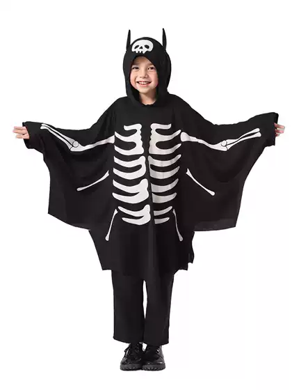 Cross-Border New Halloween Costume Kidsren's Luminous Ghost Bat Cloak Cloak Holiday Party Performance Cos Clothing