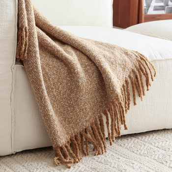 Cross-border New American Sofa Casual Blanket Shawl European and American Amazon throw Soft Dress Model Room Decorative Blanket