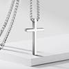 Cross-border European and American New Titanium Steel Cross Necklace Men's Trendy All-match Stainless Steel Cross Pendant Woolen Chain Accessories