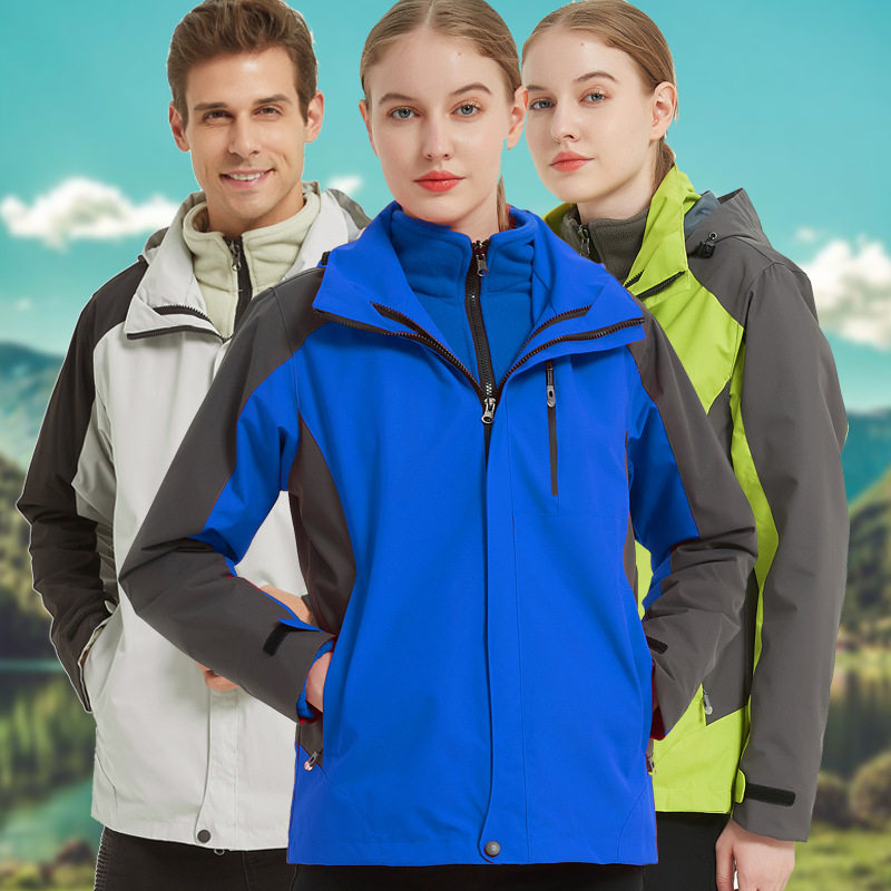 Outdoor assault clothing men's three-in-one women's windproof overalls detachable mountaineering clothing spot wholesale logo