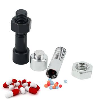 Creative Storage Prank Storage Box for Screws and Pills, Plastic Material, Metal Screw Caps, Money-Hiding Gadget, Npc Clue