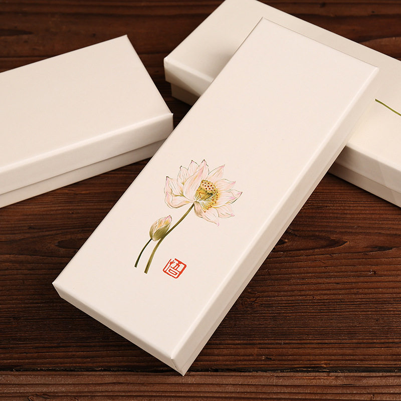 in stock Chinese Style Hair Comb Hairpin Box Lotus Jewelry Box Car Pendant Packaging Vintage Simple Lotus Gift Box