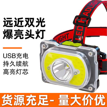 Headlamp Head-Mounted Strong Light Flashlight Rechargeable Ultra-Bright Night Fishing Special Outdoor Lighting Miner's Lamp Wholesale