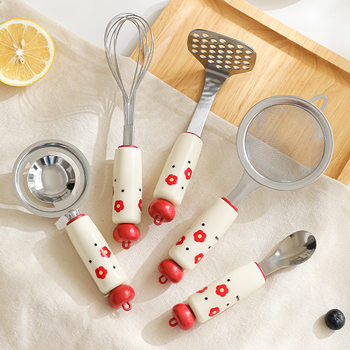 Dopamine Kitchen Gadgets suit Food Supplemental Tools Colander Baby Press Mud Spoon Egg Yolk Egg White Separator Mesh Sieve