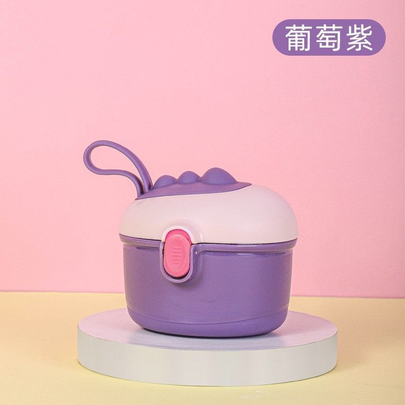 Factory Direct Sales Baby Milk Powder Box with Cute Dinosaur Design, Portable Lanyard Style, with Spoon, Wholesale