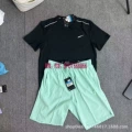 Nk black suit green pants