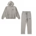 Dark gray hooded sweatshirt + straight-leg pants set