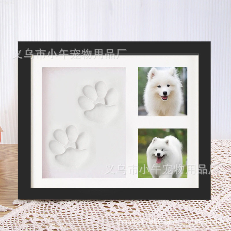 Pet paw print photo frame dog cat footprints commemorative inkpad table photo frame baby hand and foot print photo frame wholesale