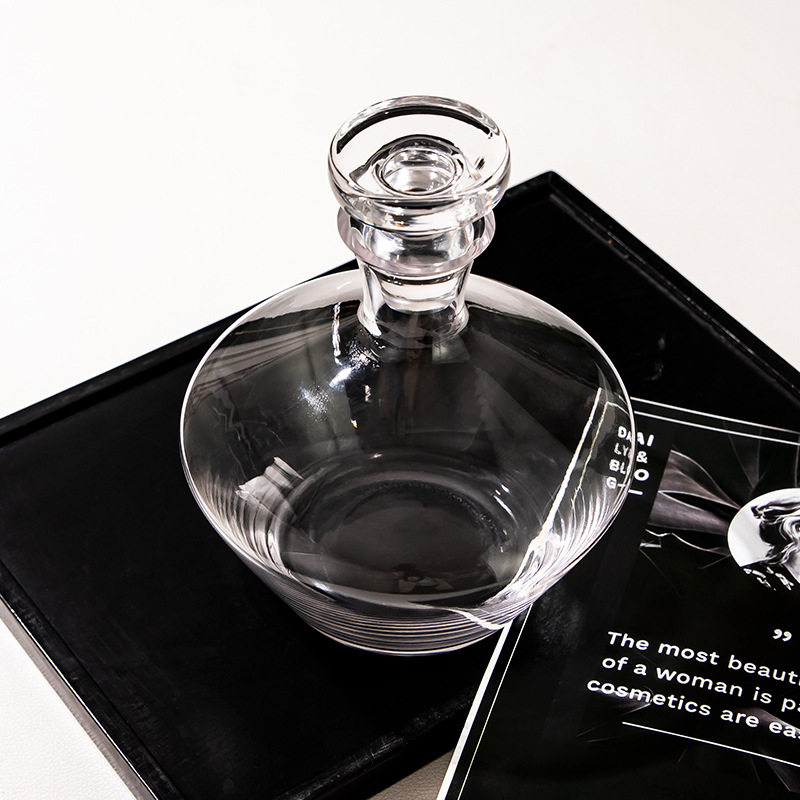 [Spot] new gold thread glass decanter model room wine cabinet decorative wine set household wine glass