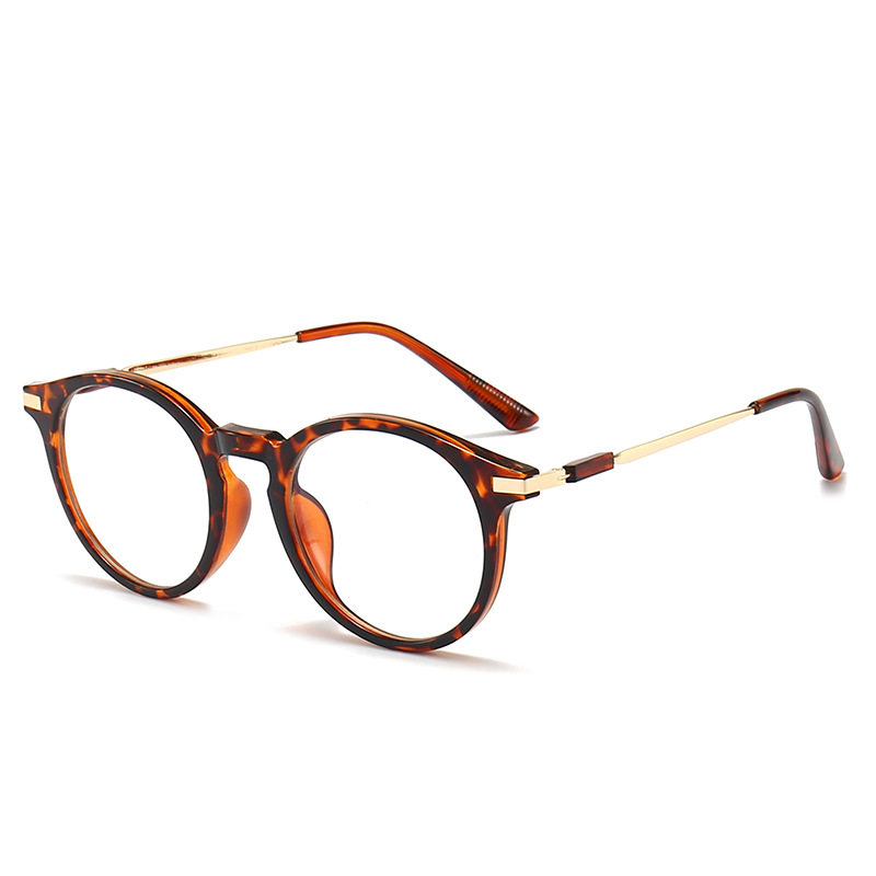 2413 New Myopia Glasses for Men and Women, Korean Style Round Retro Frames, Student Glasses, Finished Prescription Anti-Blue Light Glasses