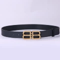 Black (gold three slanted rod double B buckle)