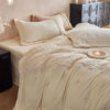 French Classy 250g High Weight Milk Velvet Stereo Carved Embroidered Winter Warm Fleece-Lined Bedding Set