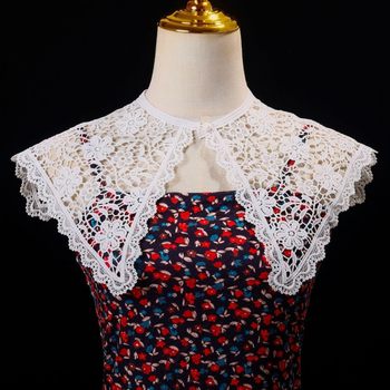 Japanese Style Lace Fake Collar Summer Hollow Lace Shawl Women's Sweet Shirt Collar All-match Vintage Cloud Shoulder Collar