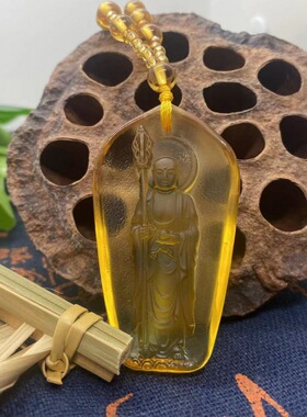 地藏菩萨站立式佛像佛牌琉璃吊坠供奉挂坠寺庙结缘跑量项链
