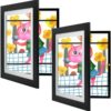 Flip-Top Photo Frame Black 2Pcs Kidsartframe Magnetic Art Frame Can Store Children's Photo Frames