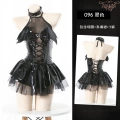 Black [skirt collar T-pants]]