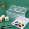 Plastic transparent calligraphy storage box lengthened student portable writing brush portable box art student calligraphy toolbox