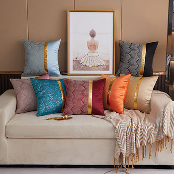 Cross-Border Amazon Ebay American-Style Cushion Cover Sofa Combination Gold Pillow Bay Window Backrest Headboard Cushion Cover Home Decor