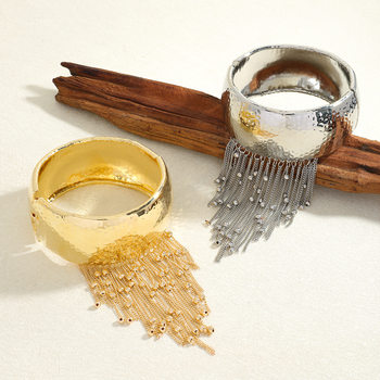 European and American Cross-Border Personalized Design Round Tassel Bracelet Alloy Simple Fashion Light Luxury Cool Style Hand Jewelry Supply