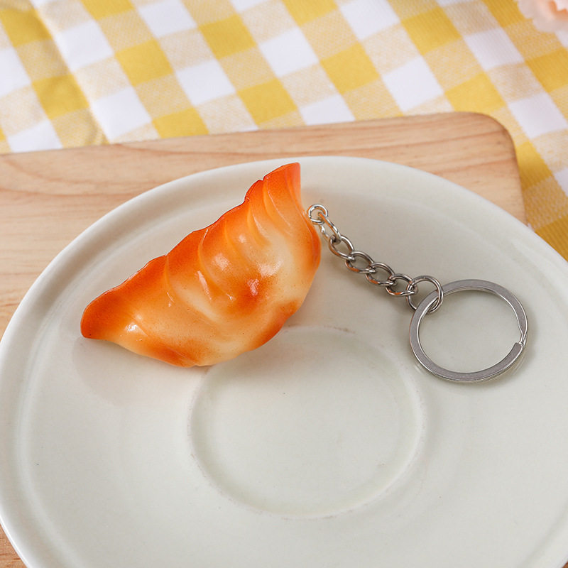 Simulation Fried Dumplings Model Roasted Dumplings Props Simulation Food Keychain Pendant Creative Food Festival Activity Souvenirs