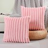 Cross-Border Amazon Imitation Rabbit Fur Solid Color Pillow Sofa Cushion Headboard Cushion Removable and Washable Pillowcase