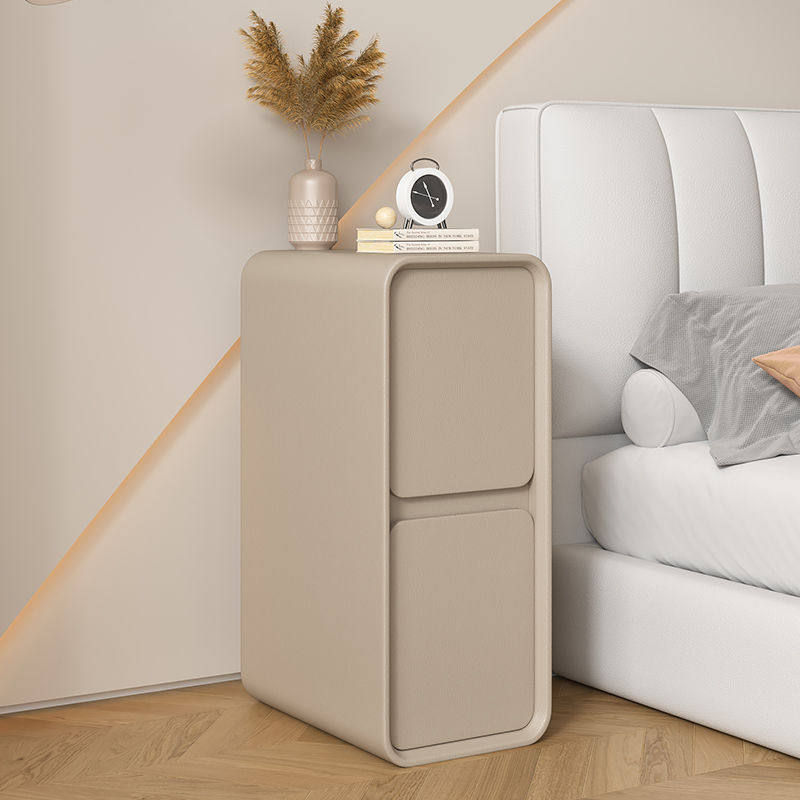 Light Luxury Solid Wood Bedside Table Cream Style Simple Modern Small Home Bedroom Bedside Table 20cm Sandwich Ultra-Narrow Cabinet