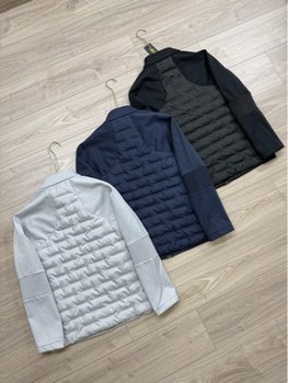 Outdoor D-Brand Stand Collar Windproof Warm Patchwork Jacket Autumn and Winter Men's Sports Casual Simple Lightweight down Jacket