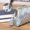 Holiday Gift Retro Chinese Style Women's Silk Brocade Forged Double-Layer Tassel Coin Purse Coin Bag Storage Bag