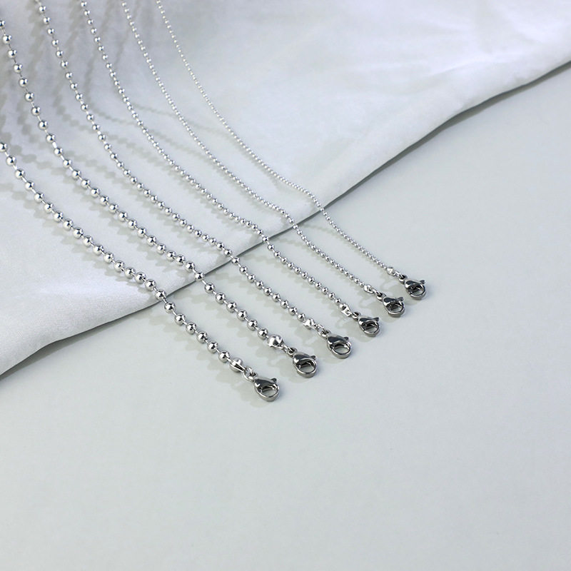 Manufacturer Wholesale Bead Chain 304 Stainless Steel Wave Bead Chain Wave Key Chain Clothing Shoe Brand Buckle Tag Chain