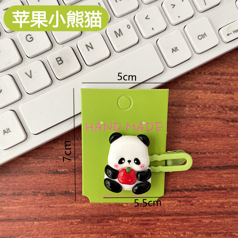 可爱卡通熊猫发夹刘海碎发夹高颜值碎发侧边夹刘海少女心头饰发饰