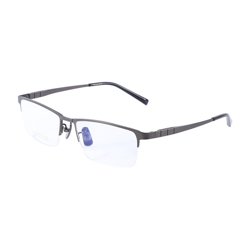 54 Sizes, 80 Styles, Half-Frame Titanium Accordion Legs, Can Be Mixed Batch, Men's Pure Titanium Frame, Shenzhen Manufacturer, Light Business Eyeglass Frames