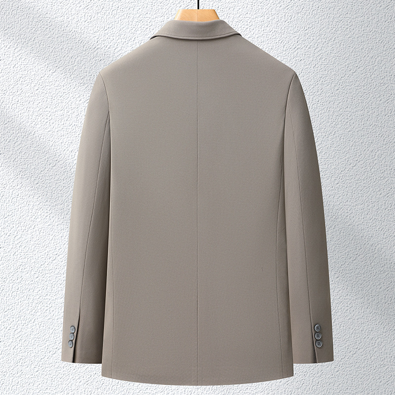 Áo blazer nam dáng thon cổ vest một hàng hai nút vải co giãn không cần ủi — Màu be, Màu đen, Màu camel